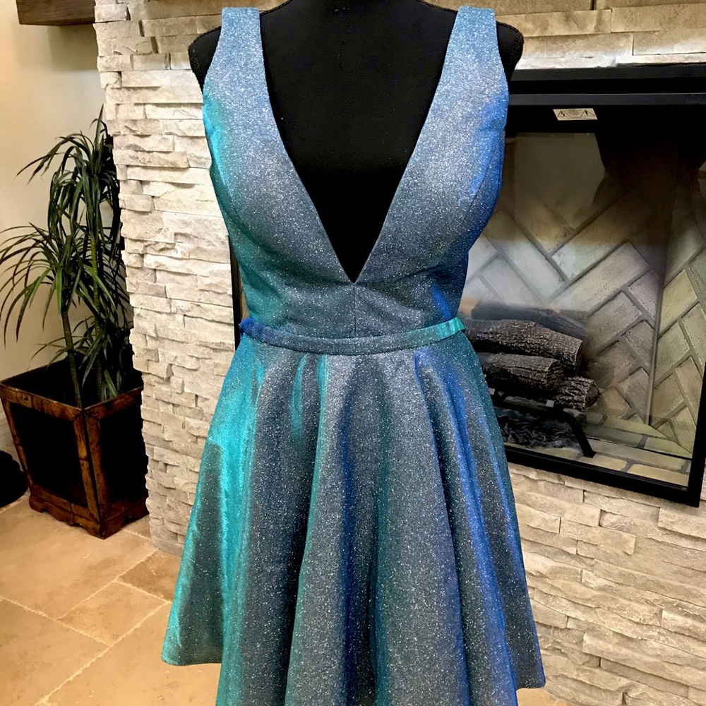 ALYCE Paris Blue Sparkle Deep B Cocktail Dress